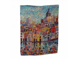 Двулицев копринен дамски шал - Procida Island